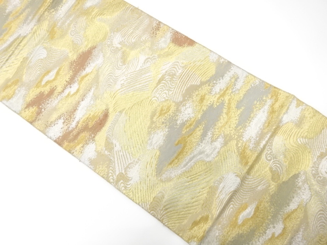 JAPANESE KIMONO / ANTIQUE FUKURO OBI / SILK / WOVEN MIST